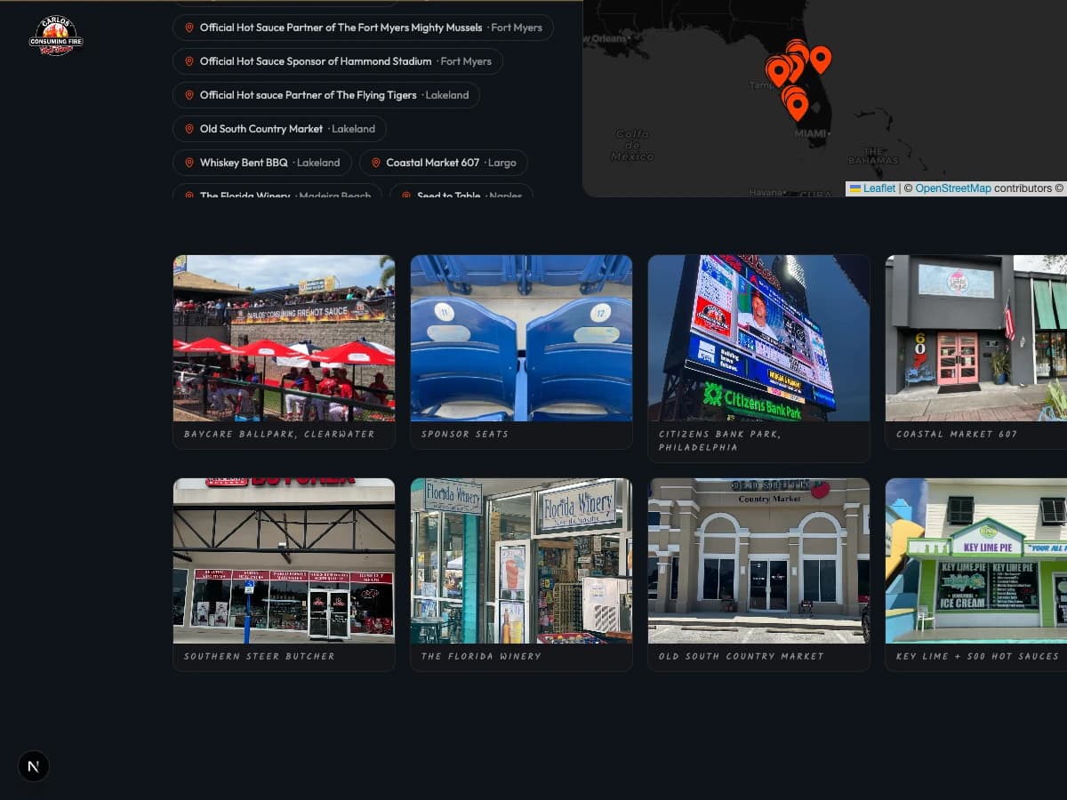 Experiența Find Us cu lista comercianților, harta punctelor și fotografii ale locațiilor partenere